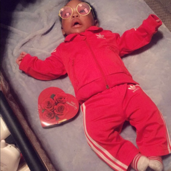 red adidas outfit